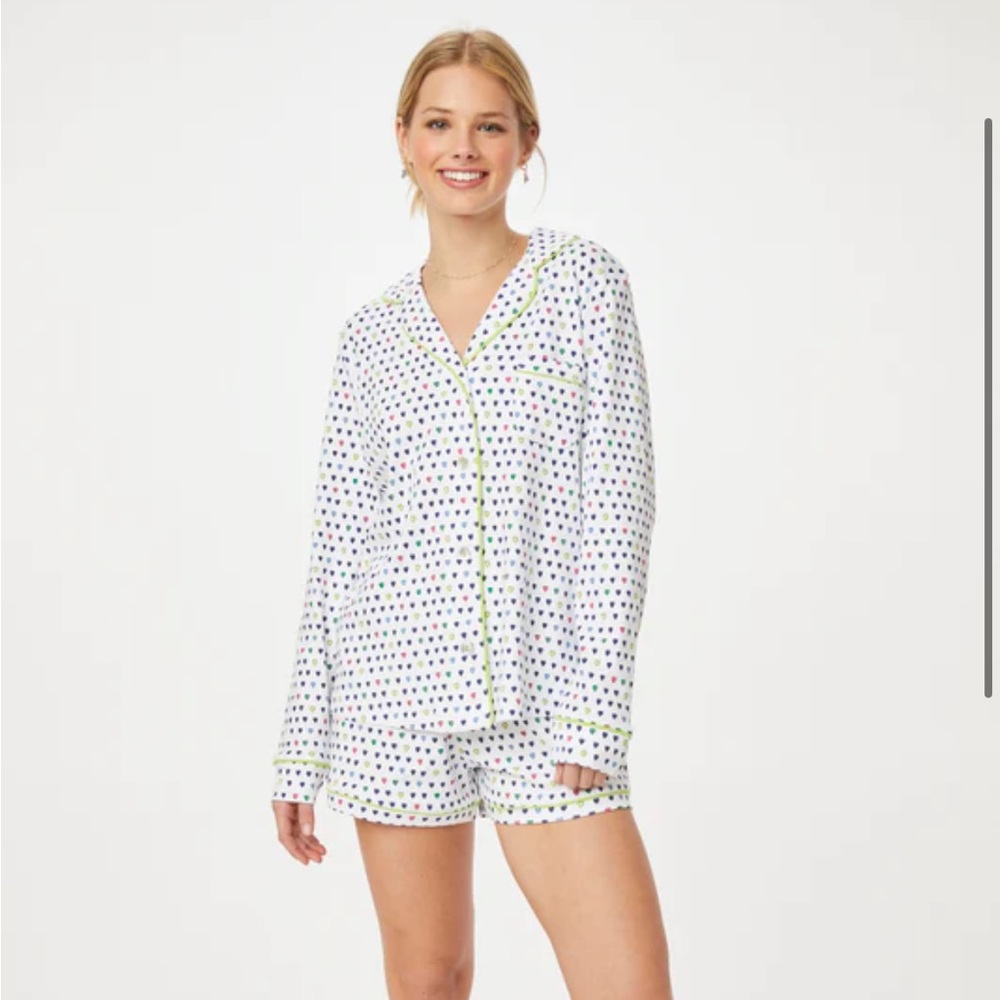 NWT Roller Rabbit Pop Hearts Paola Polo Pajama Sz M